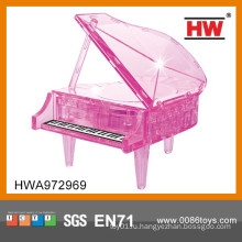 Новый дизайн пластиковых розового фортепиано 3D головоломка Diy игрушка для продажи